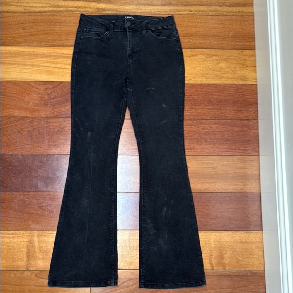 Black Flare Wide Leg Jeans Retro Style